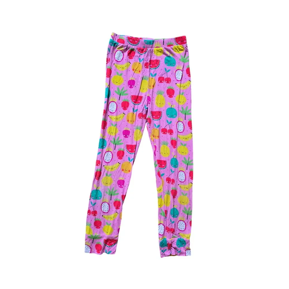 Little Bum Bums‎ Girls Pink Fruit Pajama Set Ruffle Sleeve Size 9-10